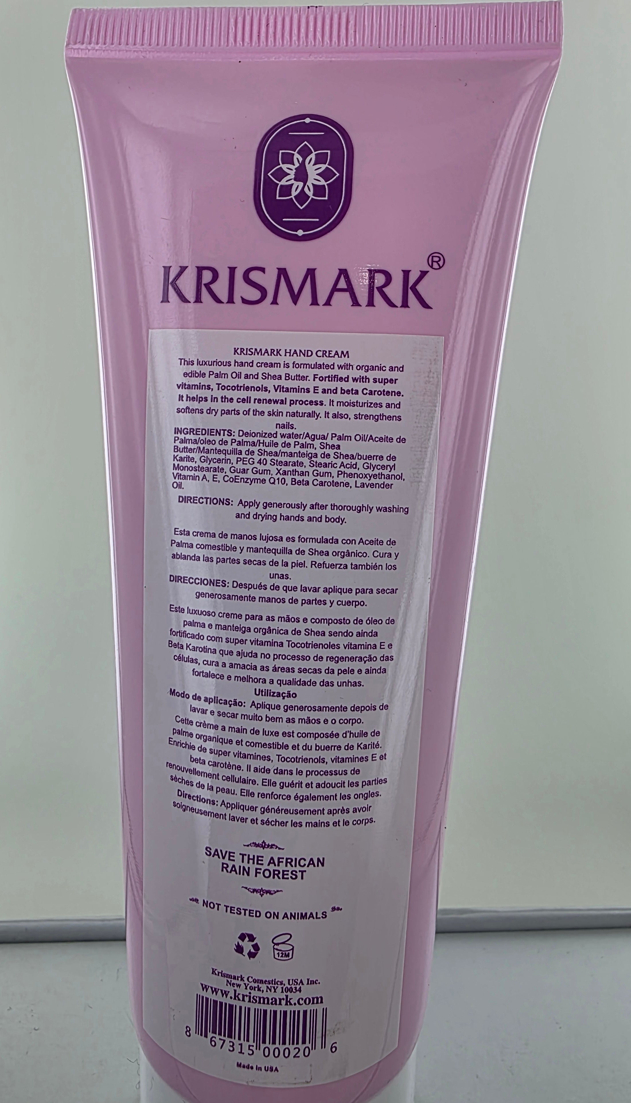Krismark Hand Cream With Palm Oil and Shea Butter - English Lavender